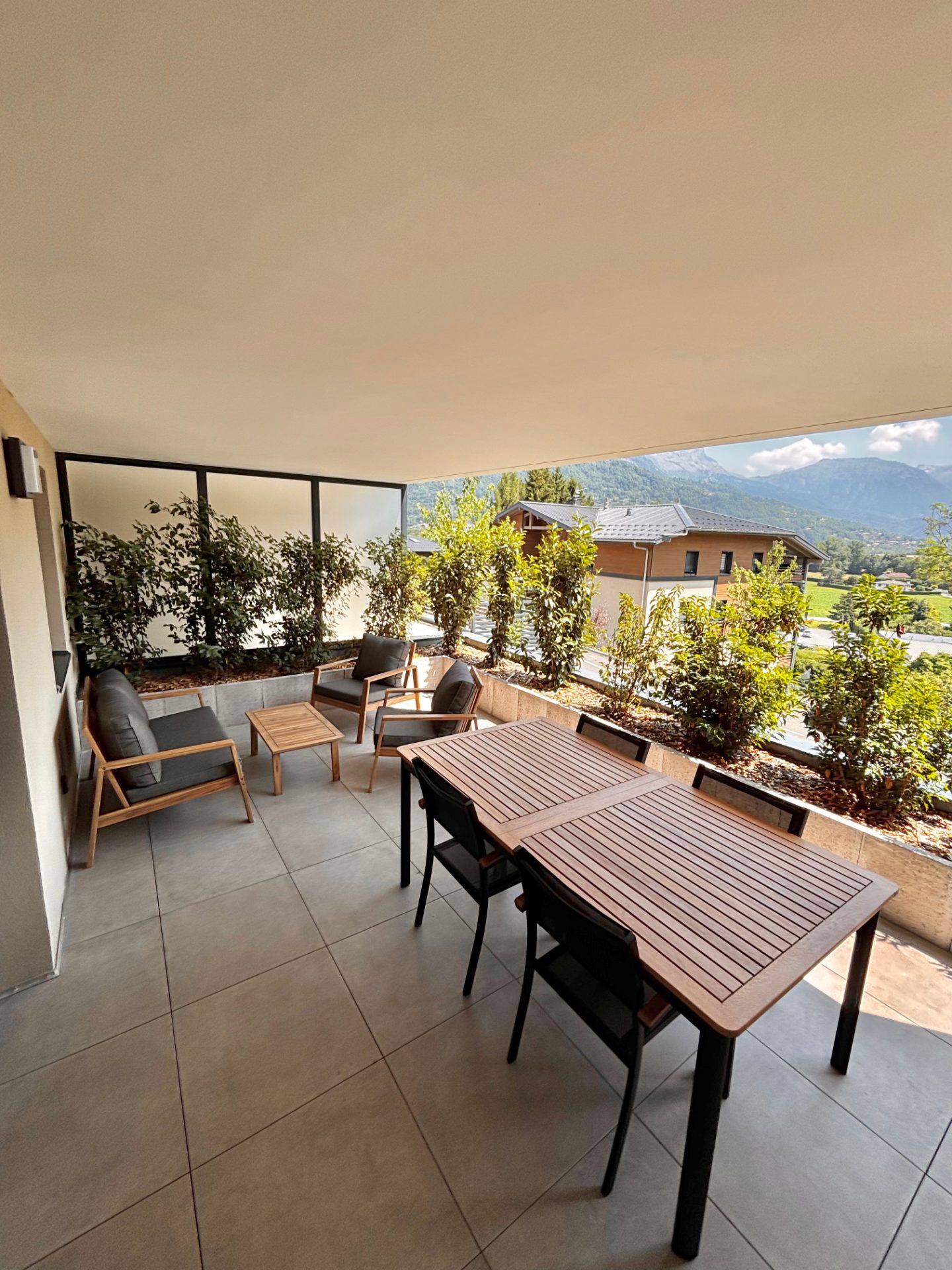 L'appartement Panorama Mont-Blanc — terrasse vue Mont-Blanc